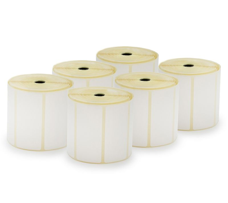 70gsm ECO Coated Thermal Paper + Antifreeze Hotmelt Adhesive + 58gsm Yellow Glassine Release Paper